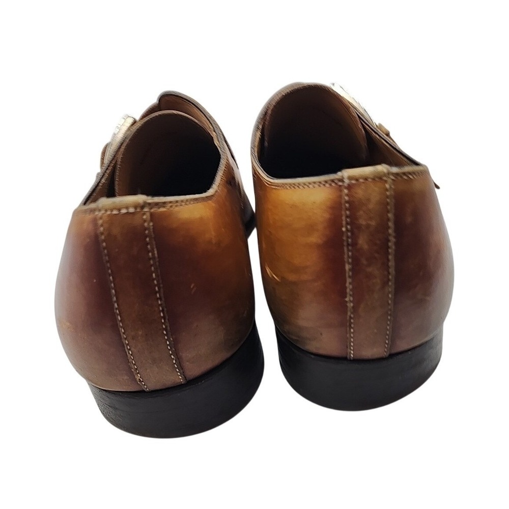 Magnanni Mallory Brown Leather Monk Strap Dress Shoe Slip On Loafers Size 9 - Picture 6 of 11